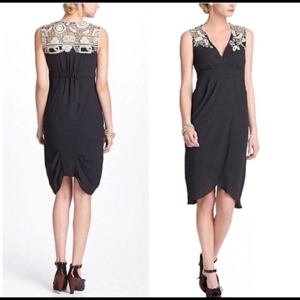 Anthropologie Meadow Rue Embroidered Tulip Dress